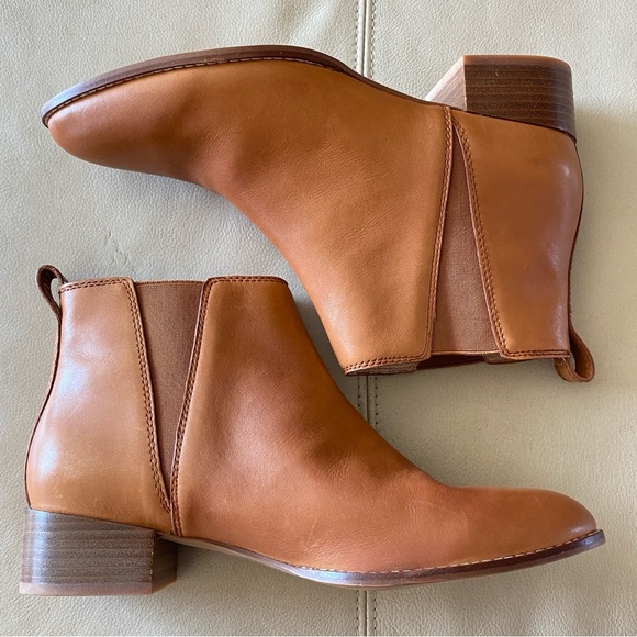 MADEWELL “Carina” Tan Leather Chelsea Ankle Pull-on Boots - 9.5 - Picture 3 of 6